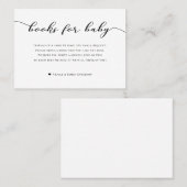 Boeken voor Baby shower Enclosure Kaart Zwart Wit Visitekaartje (Voorkant / Achterkant)