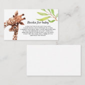 Boeken voor Baby shower Giraffe Book Request Card Visitekaartje (Voorkant / Achterkant)