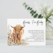 Boeken voor Baby shower Highland Koe Boho Kaart (Staand voorkant)