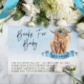 Boeken voor Baby shower Highland Koe Boy Calf Informatiekaartje