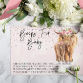 Boeken voor Baby Shower Hoogland Koe Roze Kalf Informatiekaartje