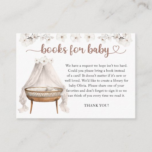 Boeken voor Baby shower Kaart Neutral Boho Floral (Voorkant)