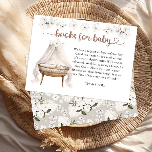 Boeken voor Baby shower Kaart Neutral Boho Floral