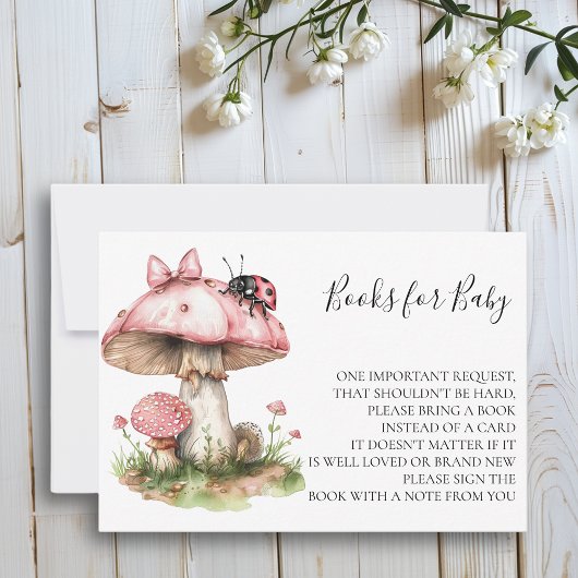 Boeken voor Baby shower Ladybug Mushroom Kaart