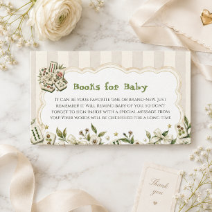 Boeken voor baby shower Mahjong voor een gelukkig Informatiekaartje