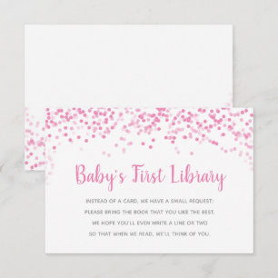 Boeken voor Baby shower Roze Confetti Shower Card Kaart