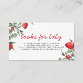 Boeken voor Baby shower van aardbeien in Baby Informatiekaartje (Voorkant)
