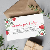 Boeken voor Baby shower van aardbeien in Baby Informatiekaartje