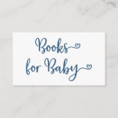 Boeken voor Baby shower van Baby Blue Boy Informatiekaartje (Achterkant)