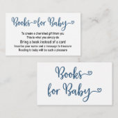 Boeken voor Baby shower van Baby Blue Boy Informatiekaartje (Voorkant / Achterkant)