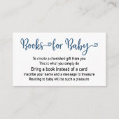 Boeken voor Baby shower van Baby Blue Boy Informatiekaartje (Voorkant)