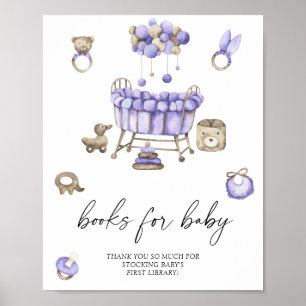 Boeken voor baby shower van babyspeelkamer poster