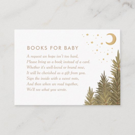 Boeken voor Baby shower van bossen voor Baby Informatiekaartje (Voorkant)