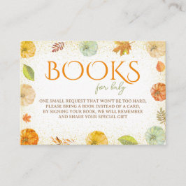 Boeken voor Baby shower van pompoenen voor Baby He Informatiekaartje