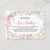 Boeken voor Baby shower van wilde bloemen voor Bab Informatiekaartje (Voorkant)