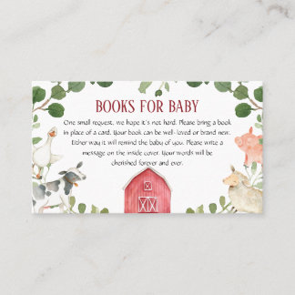 Boeken voor Baby showers van landbouwhuisdieren vo Visitekaartje