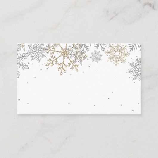 Boeken voor Baby Silver Gold Snowflake Informatiekaartje (Achterkant)