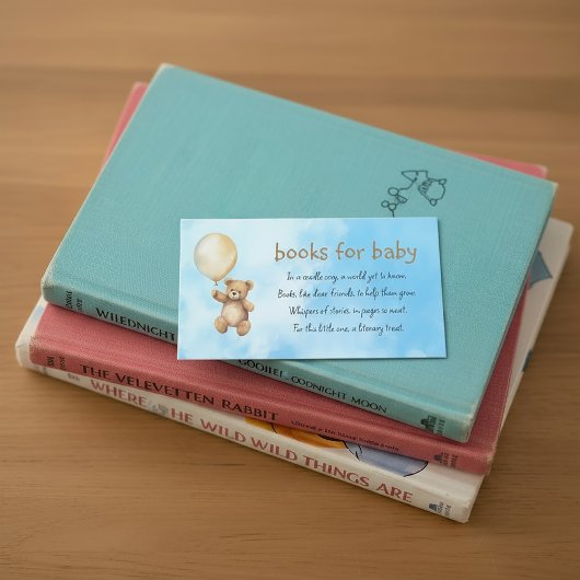 Boeken voor baby sky teddy request enclosure card informatiekaartje