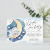 Boeken voor baby slapende olifant moon stars boy informatiekaartje (Staand voorkant)