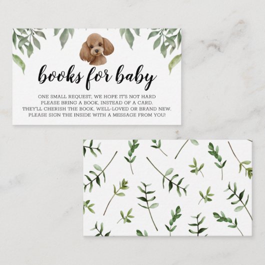 Boeken voor Baby Speelgoed Poodle Waterverf Boho G Informatiekaartje (Voorkant / Achterkant)