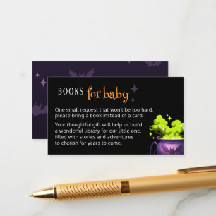 Boeken voor Baby Spooky Green Cauldron Baby shower Informatiekaartje