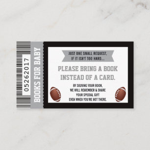 Boeken voor Baby, sport, Football Baby shower Informatiekaartje