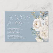 Boeken voor Baby stoffige blauw elegante witte blo Informatiekaartje (Voorkant)