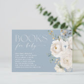 Boeken voor Baby stoffige blauw elegante witte blo Informatiekaartje (Staand voorkant)