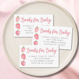 Boeken voor baby Strawberry baby shower Informatiekaartje