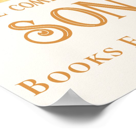 Boeken voor Baby Sun Baby shower Sign Poster (Hoek)