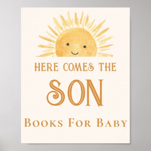 Boeken voor Baby Sun Baby shower Sign Poster (Voorkant)
