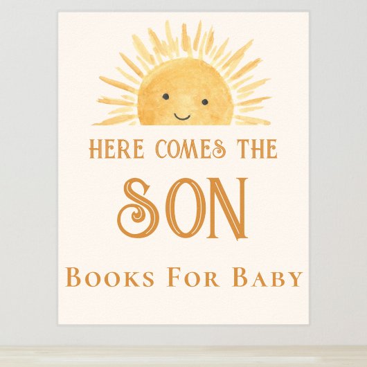 Boeken voor Baby Sun Baby shower Sign Poster