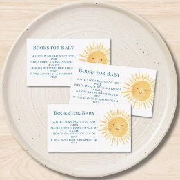 Boeken voor Baby Sun Boy's Baby shower Informatiekaartje