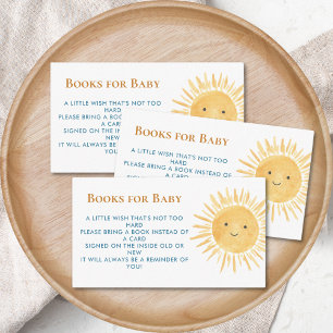 Boeken voor Baby Sun Boy's Baby shower Informatiekaartje