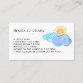 Boeken voor Baby Sun en wolken Baby shower Informatiekaartje (Voorkant)