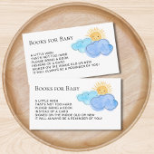 Boeken voor Baby Sun en wolken Baby shower Informatiekaartje