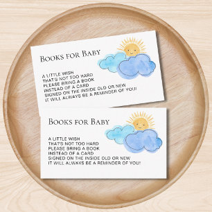 Boeken voor Baby Sun en wolken Baby shower Informatiekaartje