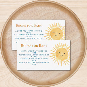Boeken voor Baby Sun-Theme Baby shower Informatiekaartje