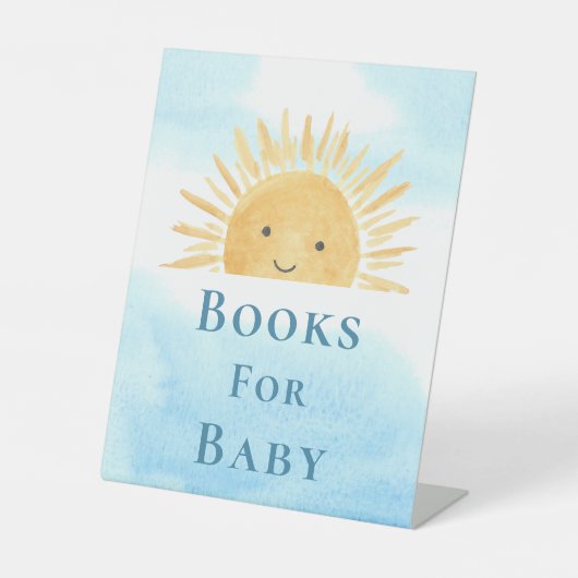 Boeken voor Baby Sun-Theme Baby shower Reclamebord Met Voetstuk (Voorkant)