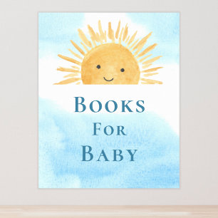 Boeken voor Baby Sun-Theme Baby shower Sign Poster