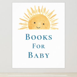 Boeken voor Baby Sun-Theme Baby shower Sign Poster