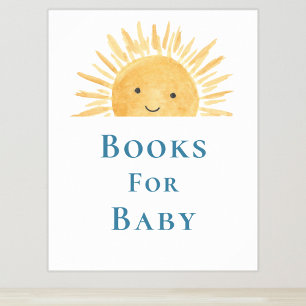Boeken voor Baby Sun-Theme Baby shower Sign Poster