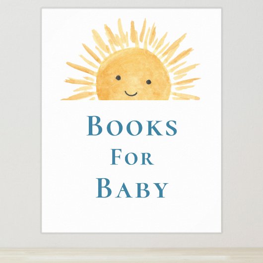 Boeken voor Baby Sun-Theme Baby shower Sign Poster