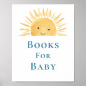 Boeken voor Baby Sun-Theme Baby shower Sign Poster (Voorkant)