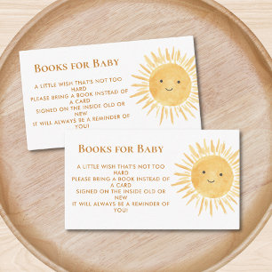 Boeken voor Baby Sunshine Baby shower Informatiekaartje