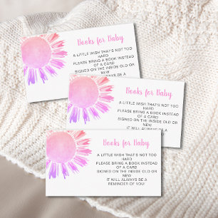 Boeken voor Baby Sunshine Girl's Baby shower Informatiekaartje