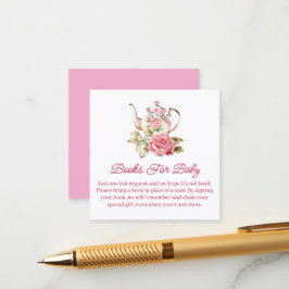 Boeken voor baby, Tea Party Girl baby shower Informatiekaartje