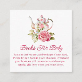 Boeken voor baby, Tea Party Girl baby shower Informatiekaartje