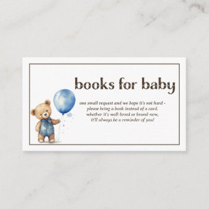 Boeken voor Baby Teddy Bear Baby Jongensdouche Informatiekaartje
