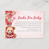Boeken voor Baby Teddy Bear Baby shower Floral Pin Informatiekaartje (Voorkant)